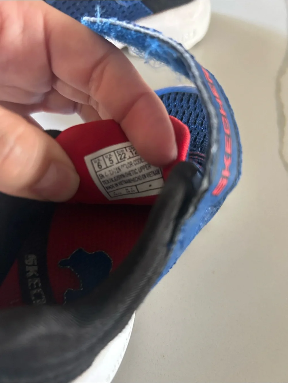 Skechers Navy and White Kids Hook-and-Loop Sneakers